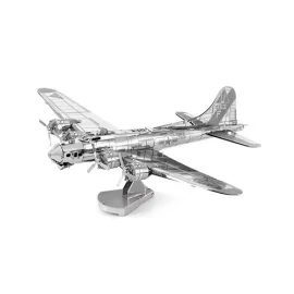 MetalEarth Aviación: B-17 FLYING FORTRESS (BOEING) 14.7x11.3x4.3cm, metal modelo 3D con 2 hojas, sobre tarjeta 12x17cm, 14+