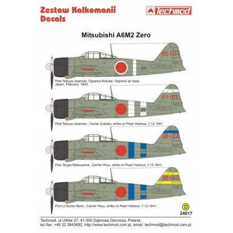  Calcomanía Mitsubishi A6M2 Zero
