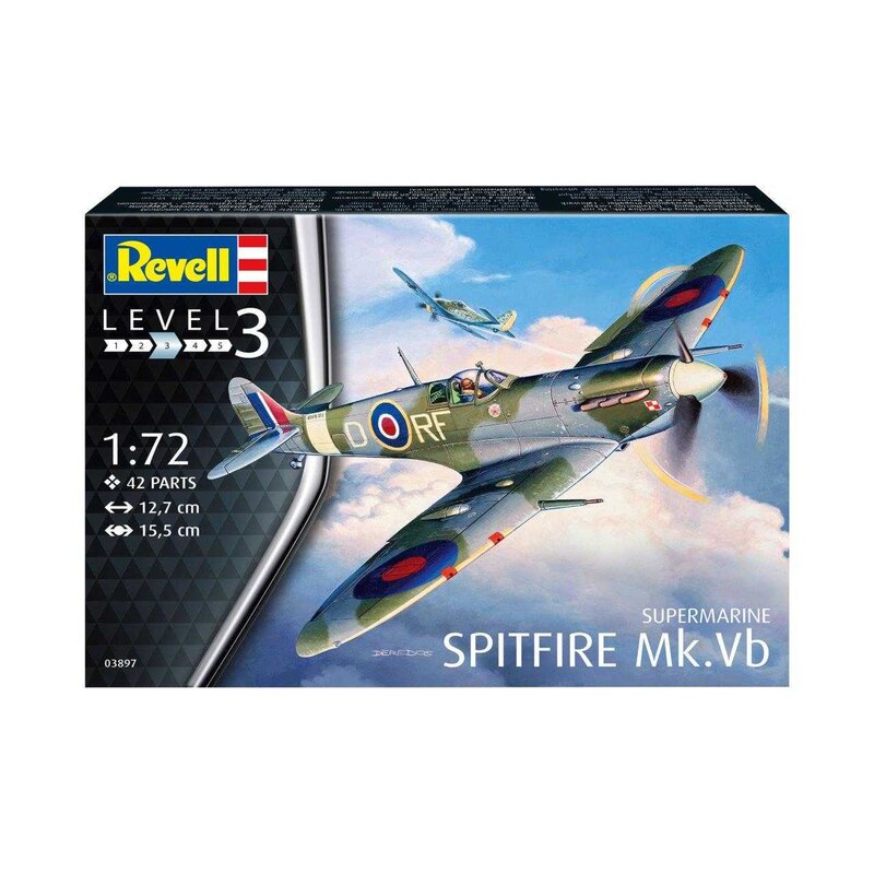 Maqueta de avión Supermarine Spitfire Mk.Vb. El Supermarine Spitfire pasó por muchos cambios durante la Segunda Guerra Mundial, 