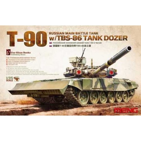 Maqueta Ruso T-90A Tanque de batalla principal con kit de TBS-86 Tanque Dozer
