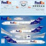  Calcomanía Boeing 727-100/-200 FED EX inc fleet names and registrations