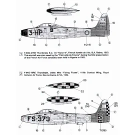 Republic F-84G Thunderjet (2) 1108909 3-HP EC 1/3 Navarre French Air Force Rheims 1953 ex USAF and used by Patrouille de France 