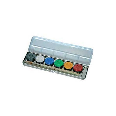 Paleta de colores de maquillaje a base de agua, surtido de colores, 6color