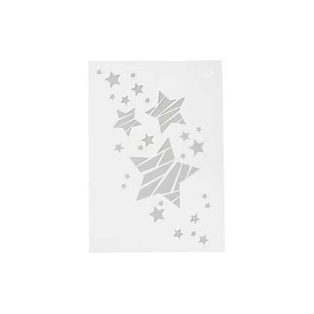 Sellos, plantillas y accesorios Plantilla , A4 21x30 cm, Estrellas, 1ud