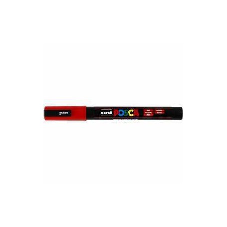  Rotulador Uni Posca, trazo ancho: 0,9-1,3 mm,  PC-3M , rojo, fino, 1ud