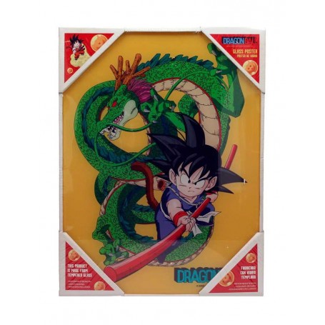  Póster de la Dragonball Z en vidrio Kid Goku & Shenron 30 x 40 cm