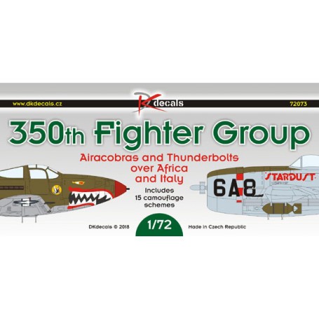  Calcomanía 350 ° Grupo de combate: P-39 y P-47 sobre África y Italia 1. Bell P-39N Airacobra, 42-18354, 345th FS, África del No