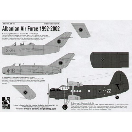  Calcomanía Albanian Air Force 1992-2000