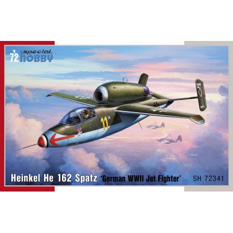 Maqueta Heinkel He-162A Spatz 'Avión de combate alemán de la Segunda Guerra Mundial' El Heinkel He 162A Spatz se uniría a los nu
