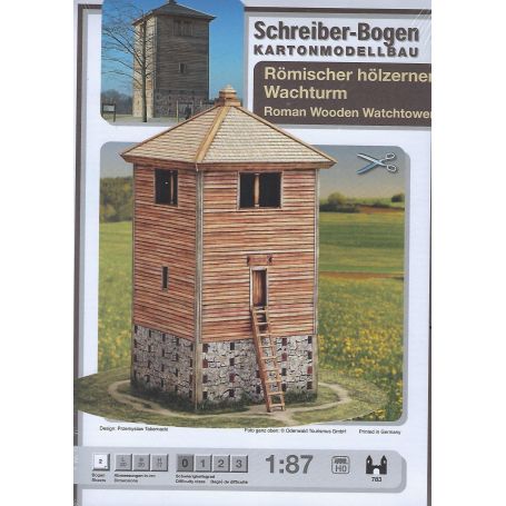 Maquetas de cartón Torre de vigilancia romana de madera