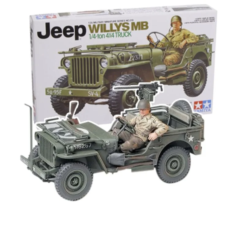 <p>Maqueta</p>
 Willys MB Jeep with driver & decals for 5 versions