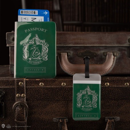 Juego de etiqueta de equipaje de Harry Potter y estuche para tarjetas de transporte Slytherin