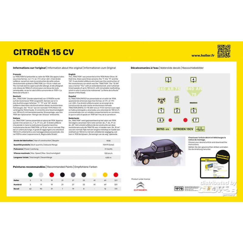 Maqueta de coche 15 Cv Citroën 1:24