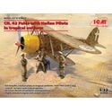 Maqueta CR. 42 Falco con pilotos italianos en uniforme tropical