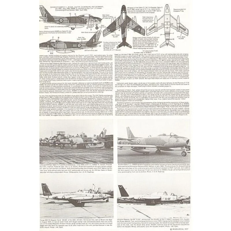 RAF McDonnell FGR.2 Phantom XV470/H or W 2 Squadron Laarbruch 1971-73 or XV470/C 56 Squadron Coningsby 1976 Canadair Sabre F.1 X