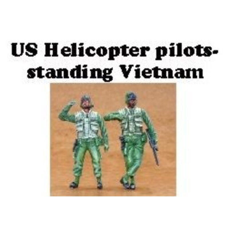 2 x US Helicopter pilots Vietnam standing