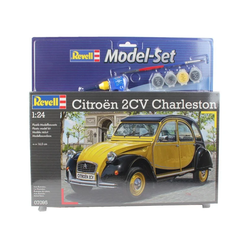 Citroen 2CV Model Set - box containing the model, paints, brush and glue