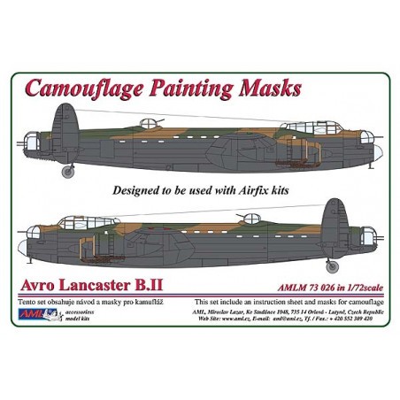  Máscara de pintura con patrón de camuflaje Avro Lancaster B.II (diseñada para usarse con kits Airfix)