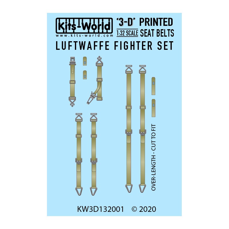 Kits Calcomanías del mundo de KW3D132001 1/32 3D WW.2 conjunto de Cazas Luftwaffe cinturones de seguridad 