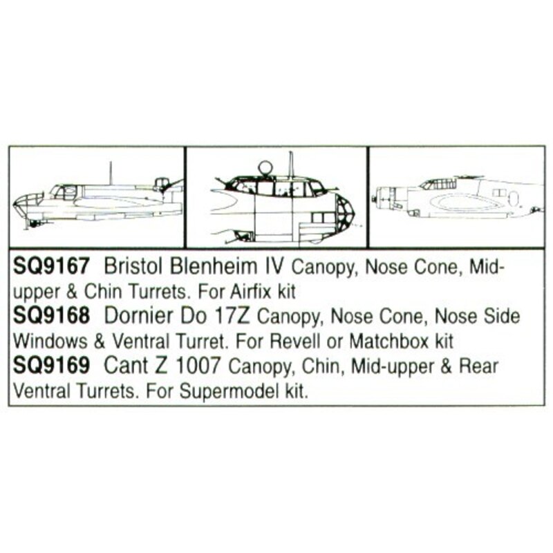 Dornier Do 17Z canopy/Nose Cone/Turret/Side Windows (diseñado para ser ensamblado con maquetas de Matchbox and Revell) Dornier Do 17Z canopy/Nose Cone/Turret/Side Windows (diseñado para ser ensamblado con maquetas de Matchbox and Revell)