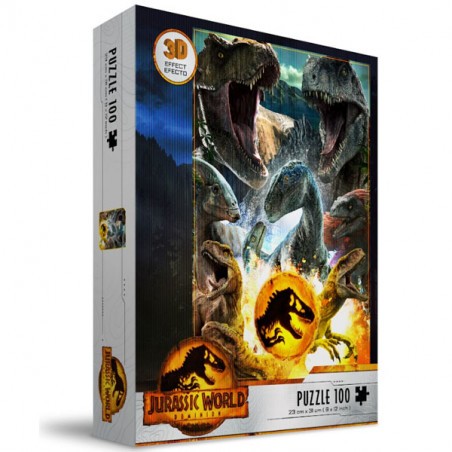 Jurassic World Compo Carnívoro Efecto 3D Puzzle 100pcs