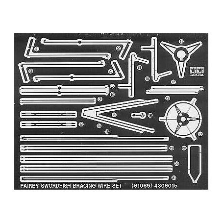  Fairey Swordfish strut bracing set etched (diseñado para ser ensamblado con maquetas de Tamiya kit)
