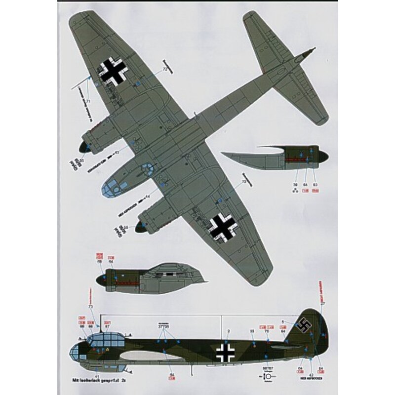 Junkers Ju 88A-1 (3) 9K+HS KG 51 L1+ER LG.1 4D+DC Stab III/KG 30. All France summer 1940. All RLM 70/71/65