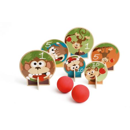  Scratch Active Play: JUEGO DE LANZAMIENTO DE PELOTAS Crazy Monkey, con 6 monos y 2 pelotas, en caja, 3+