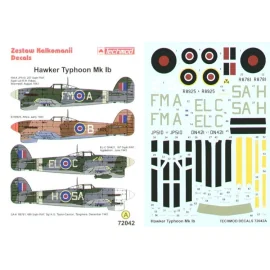 Hawker Typhoon Mk.Ib (4) JP510 FM-A 257 Squadron S/L R.Fokes DN421 EL-C 187 Squadron Wing D-Day stripes R8781 SA-H 486 Squadron