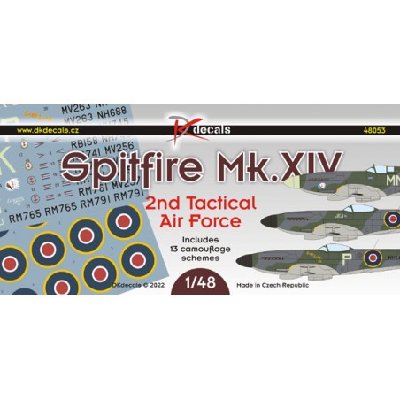  Calcomanía Supermarine Spitfire Mk.XIV 2º TAF1. Spitfire Mk.XIVE, MV257