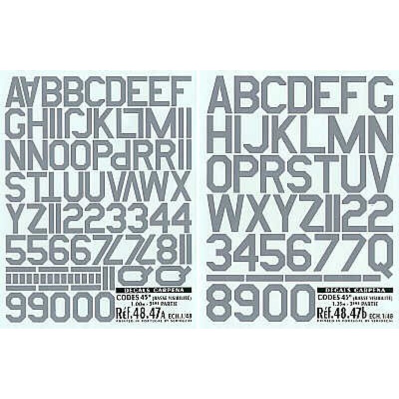 Grey Code Letters and Numbers 45 degree corners 2 sizes. 1.00m 1.25m Double sheet Grey Code Letters and Numbers 45 degree corners 2 sizes. 1.00m 1.25m Double sheet