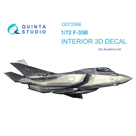  Lockheed-Martin F-35B Lightning II Interior impreso en 3D y coloreado en papel adhesivo (Academia)