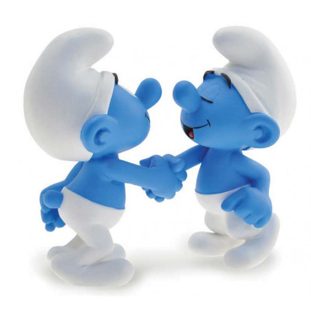 Figurita Smurfs Handshake Statue
