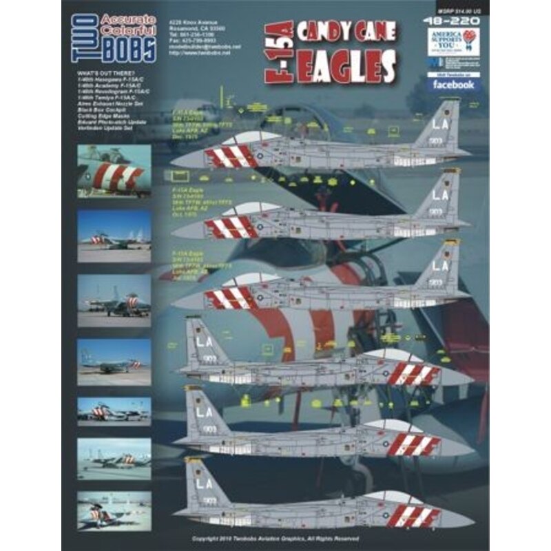 McDonnell Douglas F-15A Candy Cane Eagles Pt 1 (1) 73-103 56th TFTW 461st TFTS Luke AFB 1975. Three slight variations all with r