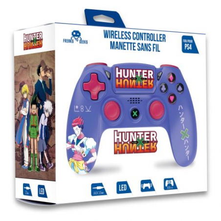 Hunter x Hunter - Mando inalámbrico para PS4 con conector para auriculares y botones iluminados - Morado - Hisoka