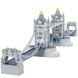 Maqueta MetalEarth: SERIE PREMIUM - LONDON TOWER BRIDGE 33x7x9,1cm, modelo 3D de metal con 3 hojas, en caja 13,5x22x2cm, 14+