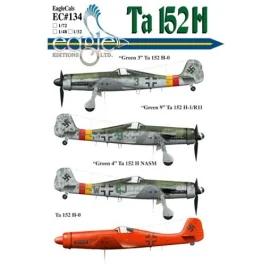 Focke Wulf Ta 152 A total of five aircraft markings are provided. Green 3 originally Yellow 3 photographed at Alteno Airfield, F