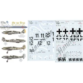 Focke Wulf Fw 190D-9 (4) Black 1 14/JG26 RLM 76/82/83 Black 11 JG4 RLM 75/76/83 Blue 12 II/JG6 RLM 76/82/83 White 11 13/JG51 RLM