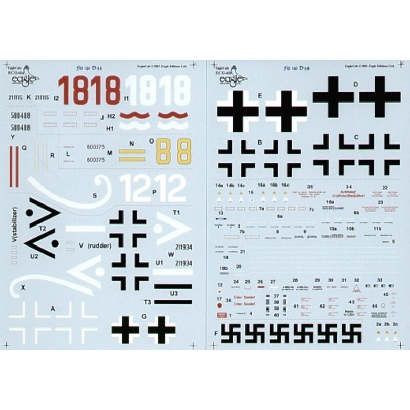 Focke Wulf Fw 190D-9 (4) Yellow 8 11./JG26 (III Gruppe) Celle 1945 RLM 82/83/76 black/white fuselage bands White 12 II./JG 301 G