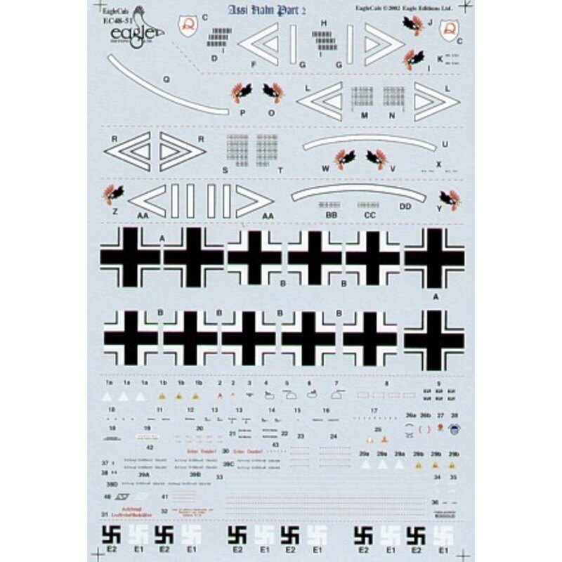 Major Hans ′Assi′ Hahn Part II Messerschmitt Bf 109F (4) F-2 Wr 5749 III./JG2 Mid 1941 (2 schemes) F-4 Wr 7183 III..JG2 France S