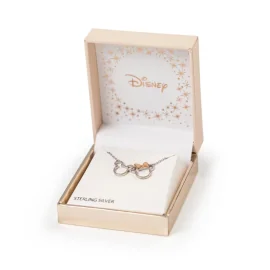MICKEY & MINNIE - Silver & Rose Gold Plated Brass Necklace