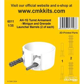 AH-1G Turret Armament - Minigun and Grenade Launcher Barrels (2 of each) 1/35