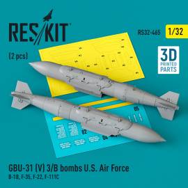 GBU-31 (V) 3/B bombs US Air Force (2 pcs) (B-1B, F-35, F-22, F-111C) (3D-Printed)