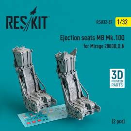 Ejection seats MB Mk.10Q for Dassault-Mirage 2000B, 2000D, 2000N (2 pcs) (3D-Printed)