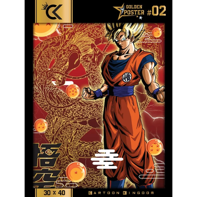 Pósters y pósters de tela DBZ Dragon Ball Super Golden Poster Super Saiyan Son Goku