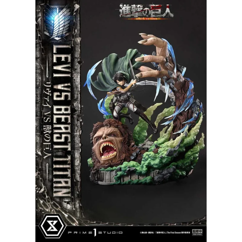 Attack on Titan - Ultimate Premium Masterline Series 1/4 Levi Versus Beast Titan Bonus Version 73 cm