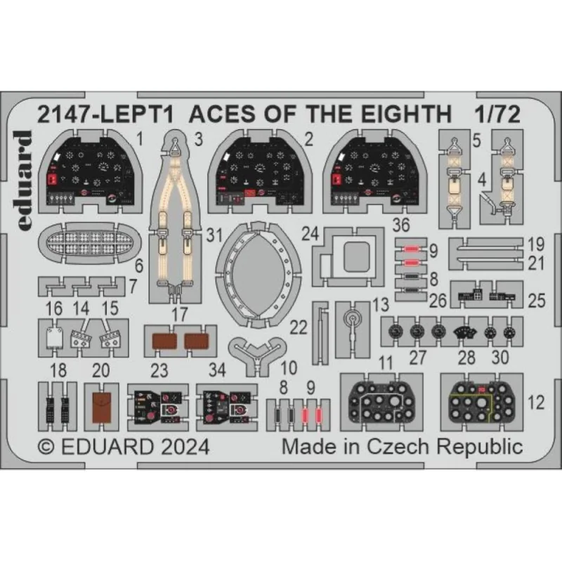 EDUARD: 1/72; ACES OF THE EIGHTH DUAL COMBO Limited edition kit of WWII US fighter aircraft P-51D