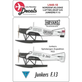 Calcomanía Nordenfjeldske Luftselskap Junkers F.13 with masks for fuselage