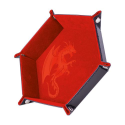 Dice track - Red Dragon 19 x 19 cm - Leather and velvet Dice track - Red Dragon 19 x 19 cm - Leather and velvet