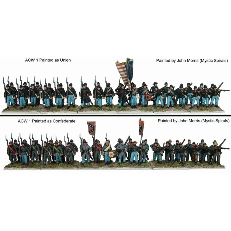 Figuras históricas Perry Miniatures - Infantería de la Guerra Civil Americana de Plástico (36 figuras)